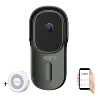 iGET Videozvonek se senzorem pohybu Full HD 1080p IP65 Wi-Fi antracit + reproduktor