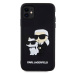 Karl Lagerfeld 3D Rubber Karl and Choupette Zadní Kryt pro iPhone 11 Black