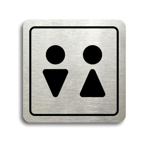 Accept Piktogram "WC muži, ženy II" (80 × 80 mm) (stříbrná tabulka - černý tisk)