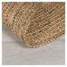 Flair Rugs koberce Kusový koberec Capri Jute Natural/Blue kruh Rozměry koberců: 133x133 (průměr)