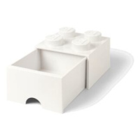 LEGO úložný box 4 s šuplíkem - bílá