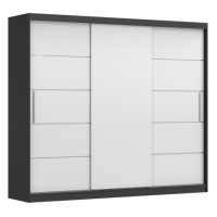 Idzczak Meble Šatní skříň ALBA II 250 cm černá/bílá, varianta bez osvětlení