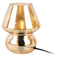 Světle hnědá skleněná stolní lampa Leitmotiv Glass, výška 18 cm