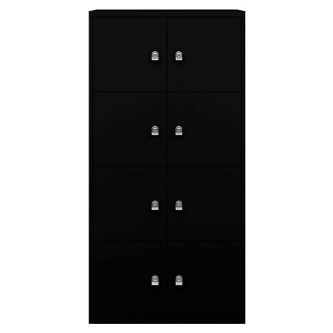 BISLEY LateralFile™ Lodge, s 8 uzamykatelnými boxy, výška vždy 375 mm, černá