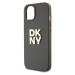 DKNY PU Leather Stack Logo Wrist Strap kryt iPhone 15 zelený