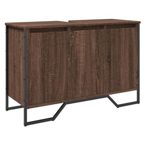 vidaXL Koupelnová skříňka pod umyvadlo hnědý dub 91x35x60 cm kompozit