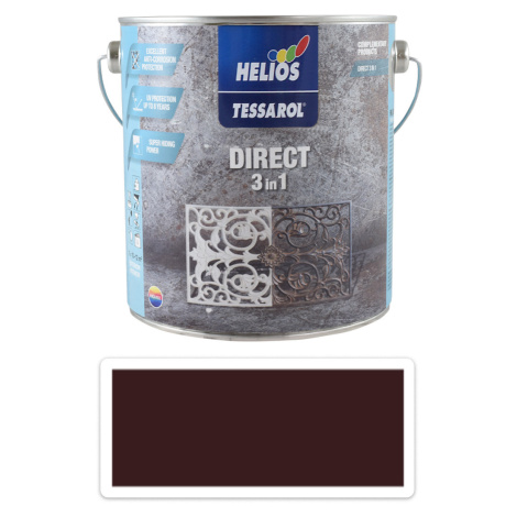 TESSAROL Direct 3in1 - antikorozní barva na kov 2.5 l Tmavě hnědá RAL 8017 HELIOS PREISSER