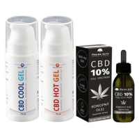 Pharma Activ CBD 10% Konopný olej 1000 mg 10 ml + 2 × CBD Gel Hot&Cool 75 ml