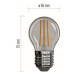 LED žárovka E27 EMOS Filament Mini Globe 3,4W (40W) teplá bílá (2700K) ZF1120
