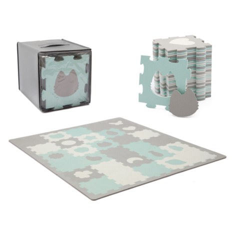 KINDERKRAFT - SELECT Podložka pěnová puzzle Luno Shapes 185 x 165 cm Mint, 30ks, Premium