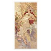 Obrazová reprodukce The Seasons: Autumn (Art Nouveau Portrait) - Alphonse Mucha, 20x40 cm