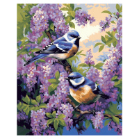 Obrazy na stěnu - Sedící dvojice ptáků na větvi Rozměr: 40x50 cm, Rámování: bez rámu a bez vypnu