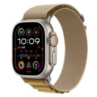 Apple Watch Ultra 2 49mm Přírodní titan s žlutohnědým alpským tahem - Medium