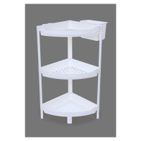 Patrový rohový regál PERFOR WHITE 3 patrový v 70 cm