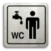 Accept Piktogram "umývárna, WC muži" (80 × 80 mm) (stříbrná tabulka - černý tisk)