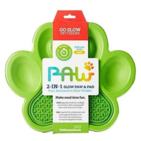 PetDreamHouse Interaktivní miska proti hltání Paw s lízací podložkou zelená 36cm