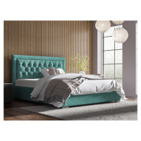Eka Čalouněná postel Mona - Kronos 120x200 cm Barva látky: Mintová (26), Úložný prostor: S dřevě