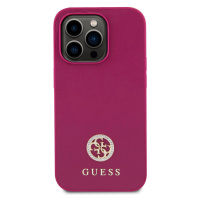 Zadní kryt Guess PU 4G Strass Metal Logo pro Apple iPhone 15 Pro Max, růžová