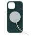 NJORD Salmon Leather Magsafe kryt iPhone 15 zelený