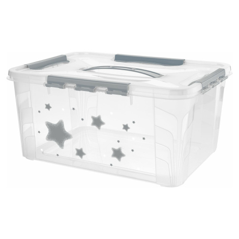 Domácí úložný box velký "Stars", Kosmická šedá Keeeper