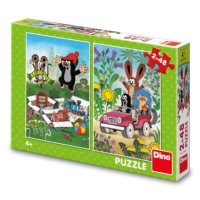 Puzzle Krtek se raduje 2x48 dílků DINO