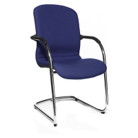 Topstar OPEN CHAIR - elegantní židle pro návštěvy, pružná podnož, čalounění, bal.j. 2 ks, modrá 