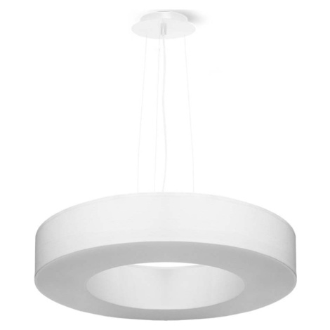 Bílé závěsné svítidlo s textilním stínidlem ø 50 cm Galata Slim – Nice Lamps