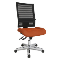 Topstar Otočná židle pro operátory, černé síťované opěradlo, potah oranžový