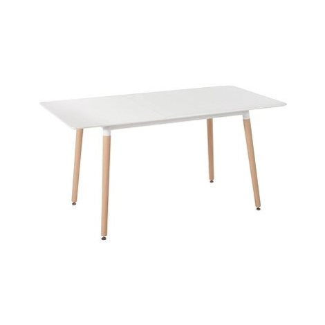 Rozkládací jídelní stůl 120/150 x 80 cm bílý / světlé dřevo MIRABEL, 310124 BELIANI