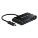 AlzaPower USB hub USB-C (M) na 4× USB-A 3.0 (F) černý