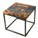 Odkládací stolek RESIN 50x50 cm, transparentní/šedá