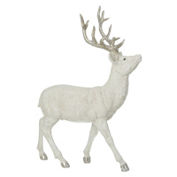 Dekoria Figurka Deer White 32x12x39 cm silver, 32x12x39 cm