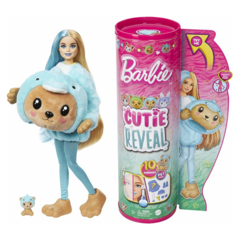 Barbie Cutie reveal v kostýmu - medvídek v modrém kostýmu delfína Mattel