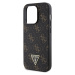 Zadní kryt Guess PU Leather 4G Triangle Metal Logo pro Apple iPhone 14 Pro, černá