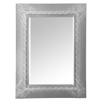 Estila Luxusní vintage obdélníkové zrcadlo Ancilla s tlustým hliněným rámem v šedo-bílém provede