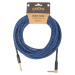 Cascha Professional Line Guitar Cable, Angled, Tweed Blue, 9 m