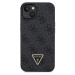 Guess PU 4G Strass Triangle Metal Logo kryt iPhone 15 černý