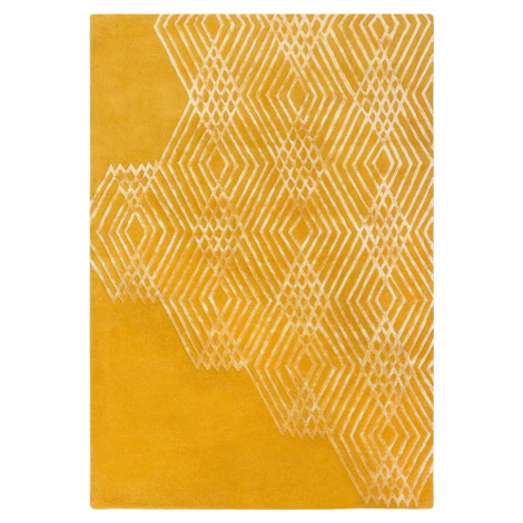 Žlutý vlněný koberec Flair Rugs Diamonds, 160 x 230 cm