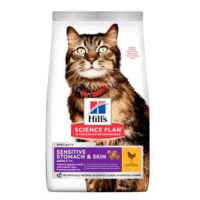 Hill S Science plan Adult sensitive stomach&skin Chicken pro kočky 1,5kg