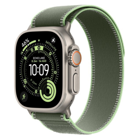 Apple Watch 49/46/45/44mm zelený/neonový Trailový tah S/M přírodní titan