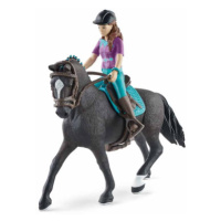 schleich® Horse Club 42541 Hnědovláska Lisa s pohyblivými klouby na koni