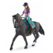 schleich® Horse Club 42541 Hnědovláska Lisa s pohyblivými klouby na koni