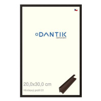 DANTIK rámeček 20 × 30, ALU profil 7001 Hnědý matný sklo čiré