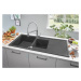 Grohe 31643AP0 - Kompozitní dřez K400 s automatickým odtokem, 116x50 cm, granitová černá