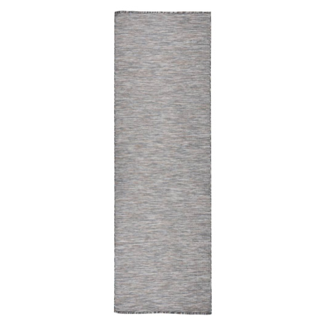 vidaXL Venkovní hladce tkaný koberec 80x250 cm hnědý a modrý
