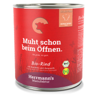 Herrmann's Menu Bio-Sensitive 12 × 800 g - výhodné balení - Bio hovězí maso s bio mrkví a bio am