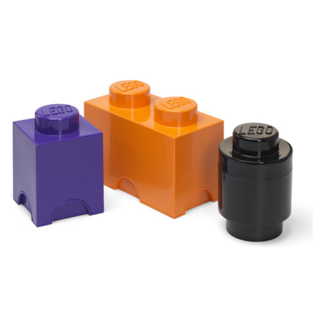 LEGO STORAGE - úložné boxy Multi-Pack 3 ks - fialová, černá, oranžová