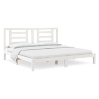 Rám postele bílý masivní borovice 200 × 200 cm, 3104369