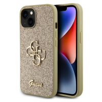 Guess PU Fixed Glitter 4G Metal Logo kryt iPhone 13 zlatý