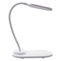 LED stolní lampa AQ LQI55, s nabíječkou, bílá